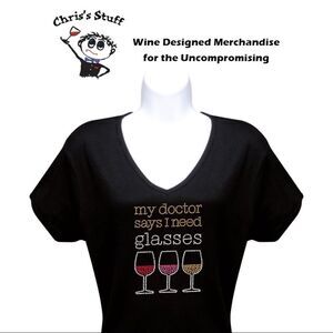 “My Doctor Says” Rhinestone T-Shirt • Medium • NWOT